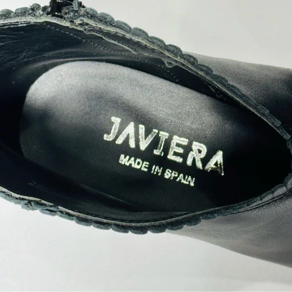 Javiera Booties Boots 2201 Studs Leather Ankle Boots Pointy Toe Heel Zip Spain - Picture 13 of 16